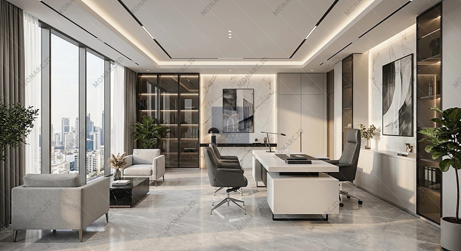 interior kantor Jakarta Pusat - Modern Corporate Headquarters - MONARC