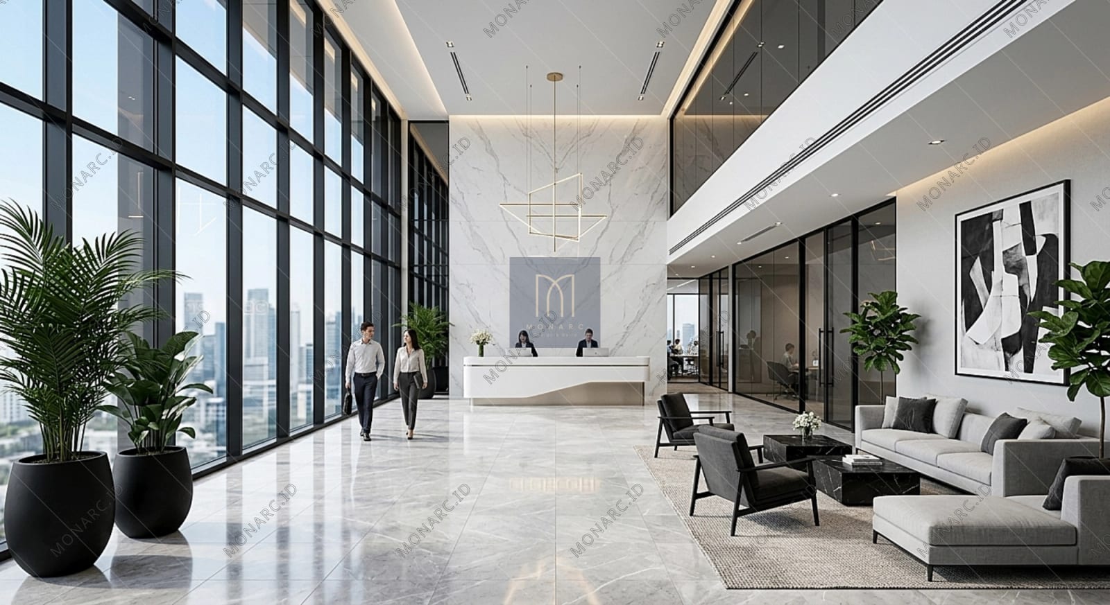 interior kantor Jakarta Pusat - Modern Corporate Headquarters - MONARC